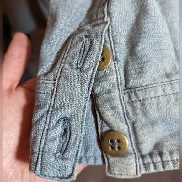 ๐ฅhost Pick๐ฅ FREE PEOPLE Mechanic Grey blue Light wash utility romper shortall - Picture 5 of 10
